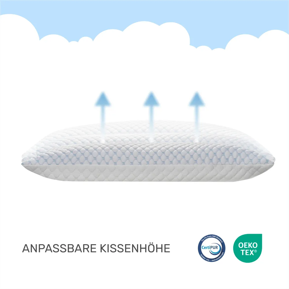 Neksteunkussen FlexiCloud, 80x40cm, wit