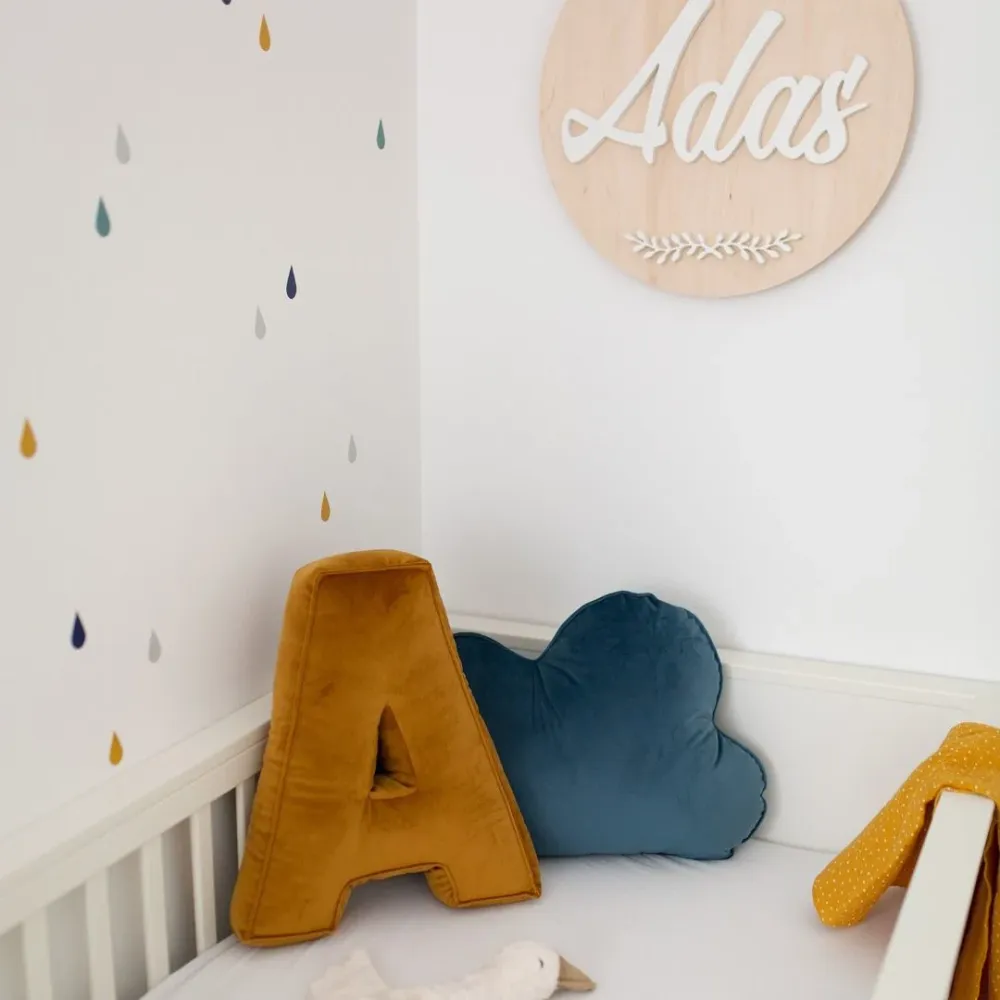 Letter Kussen - Velvet - Cognac Yellow Tipi