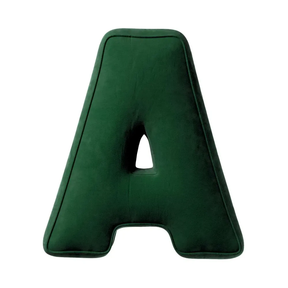 Letter Kussen - Velvet - Groen Yellow Tipi