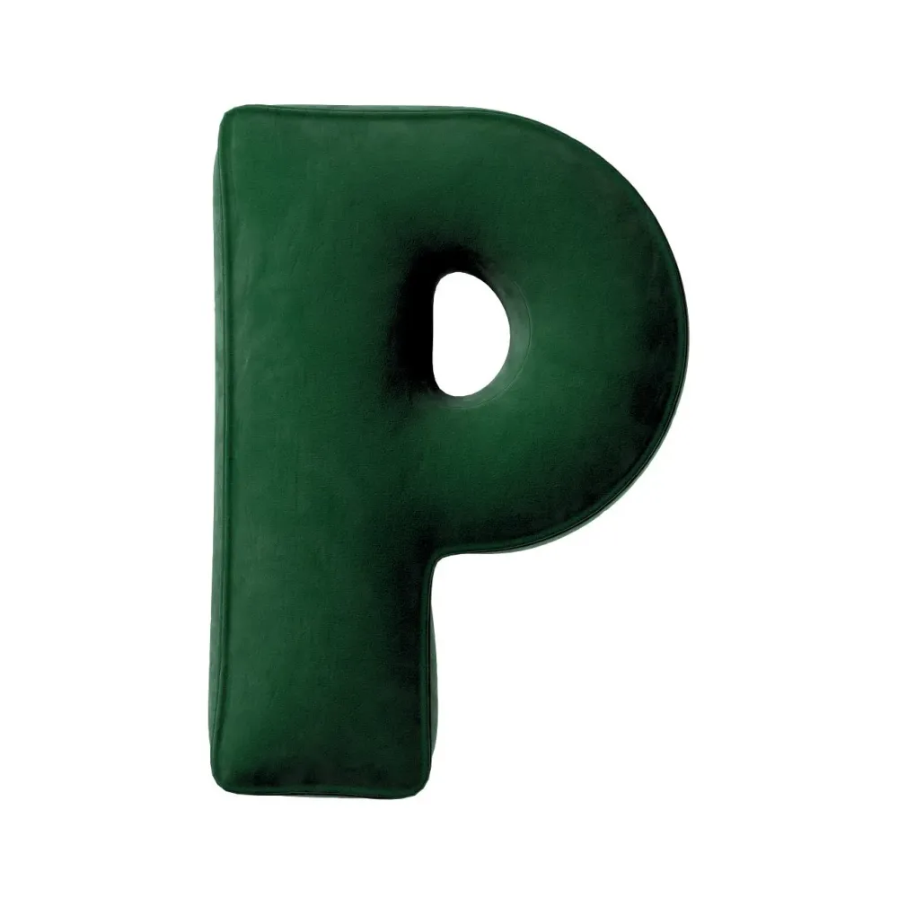 Letter Kussen - Velvet - Groen Yellow Tipi