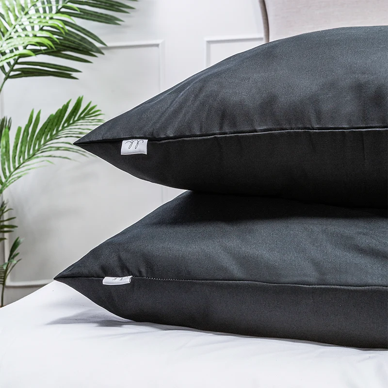 2- Pack Kussensloop Luna Uni - Zwart Luna Bedding