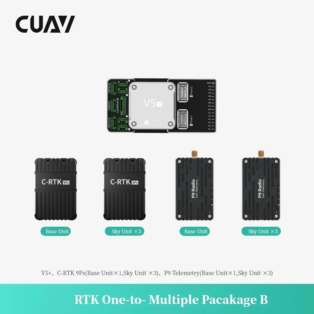 CUAV Vers One To Multiple Star Package V5+ Flight Flightcase RTK 9Ps GPS And P900 Radio Telemetry Combo Kit
