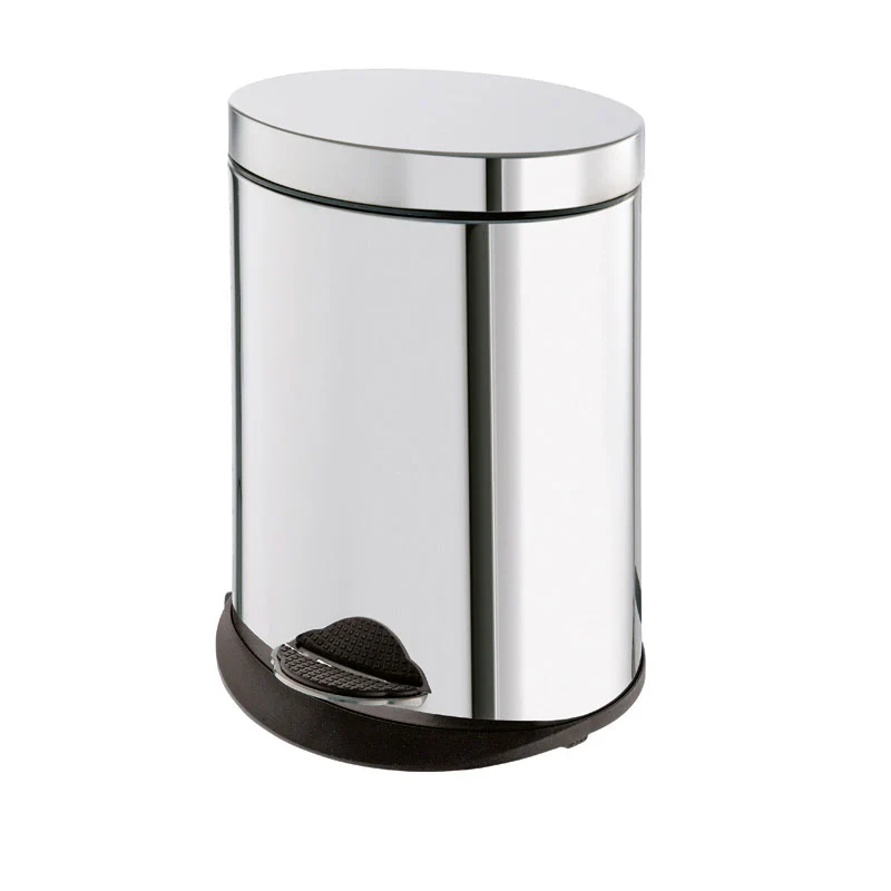 Oval trash bin Gedy 5 lt. roestvast steel cm 22.8x23.2x30 met Grondankers en Windverankering