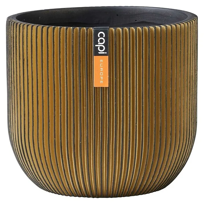 Eco-vriendelijk Groot Capi Europe Binnenpot, rond Groove Verguld collectie - Buitenmaat - Ø x h: 24 x 21 cm, Goud, Polyester
