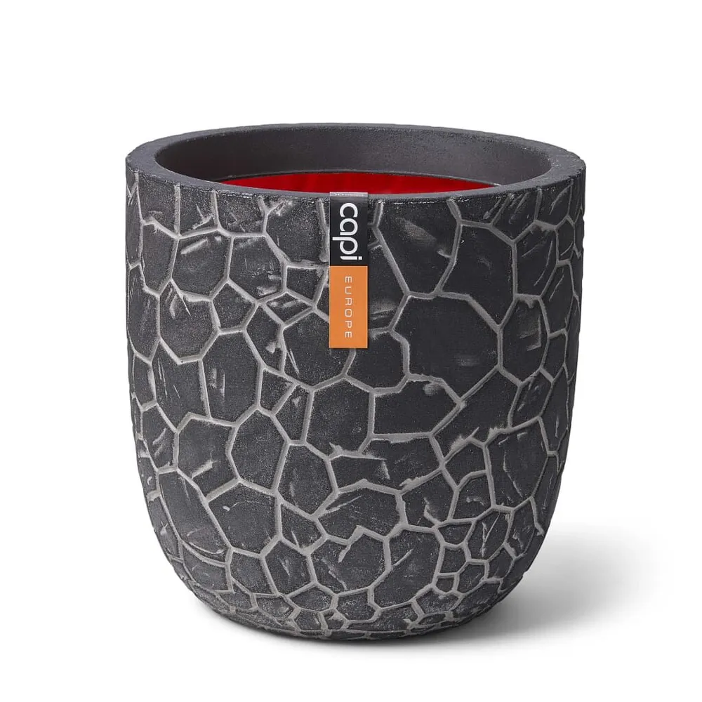 Premium Duurzaam Capi Bloempot Clay bolvormig 35x34 cm antracietkleurig