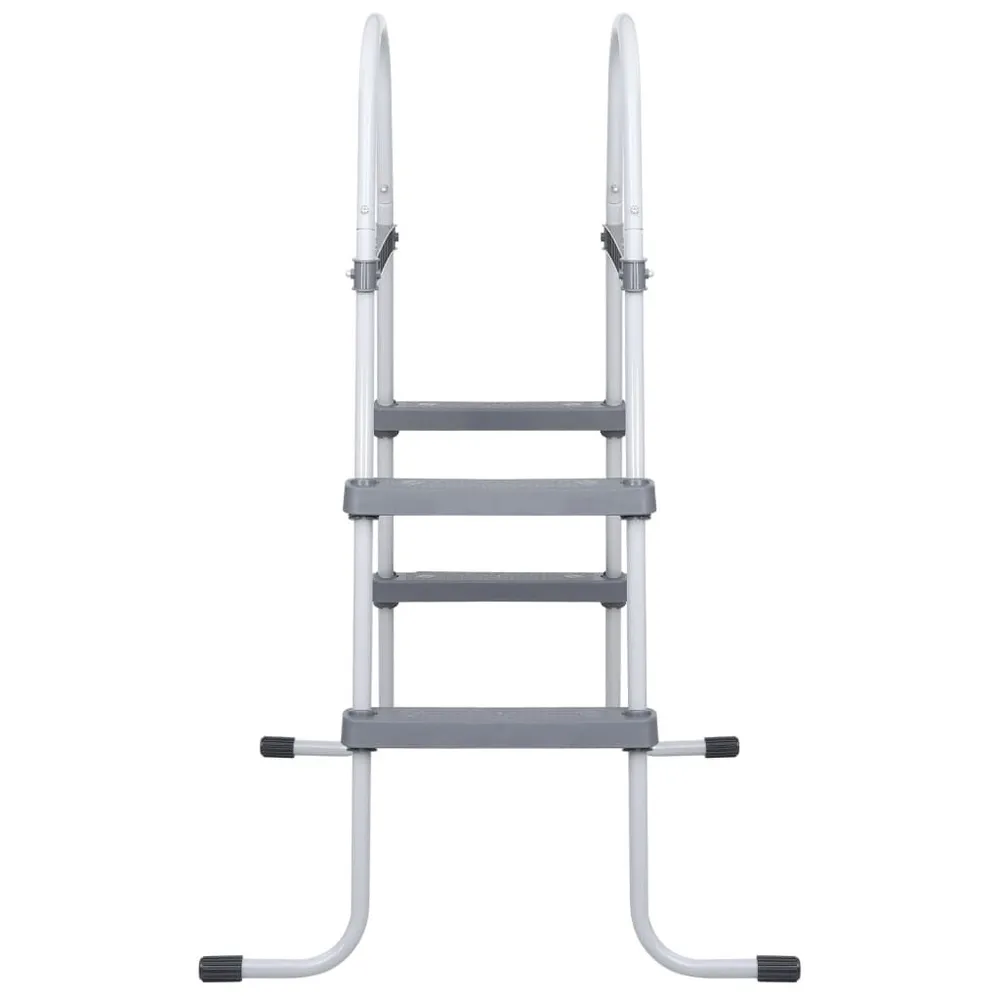 Zwembadladder 84 cm staal grijs