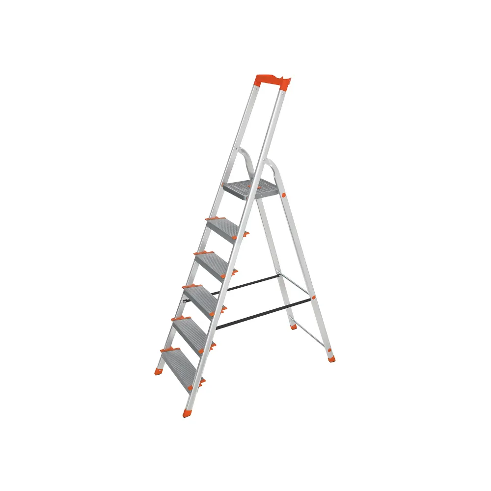 Aluminium ladder met 6 treden SONGMICS