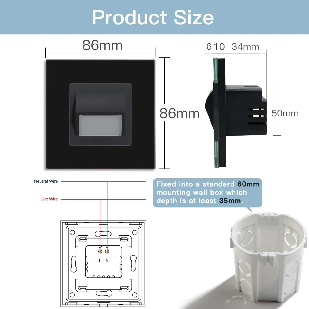 BSEED voetruimteverlichting vloerlamp met bewegingssensor LED 2800-3000K Bseedswitch