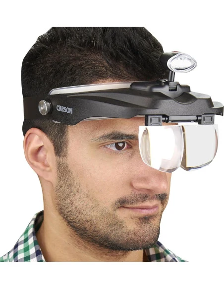 Carson Optical hoofdlamp met vergrootglas (prijs per lamp)