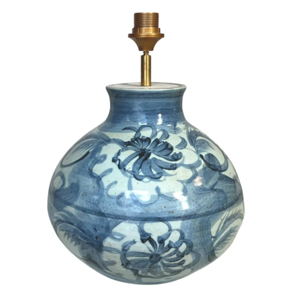Lampenvoet gemberpot blauw oud Studio Limonada