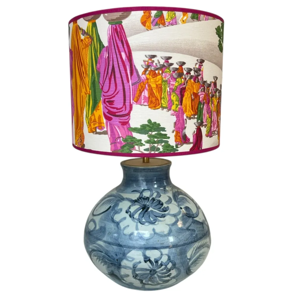 Lampenvoet gemberpot blauw oud Studio Limonada