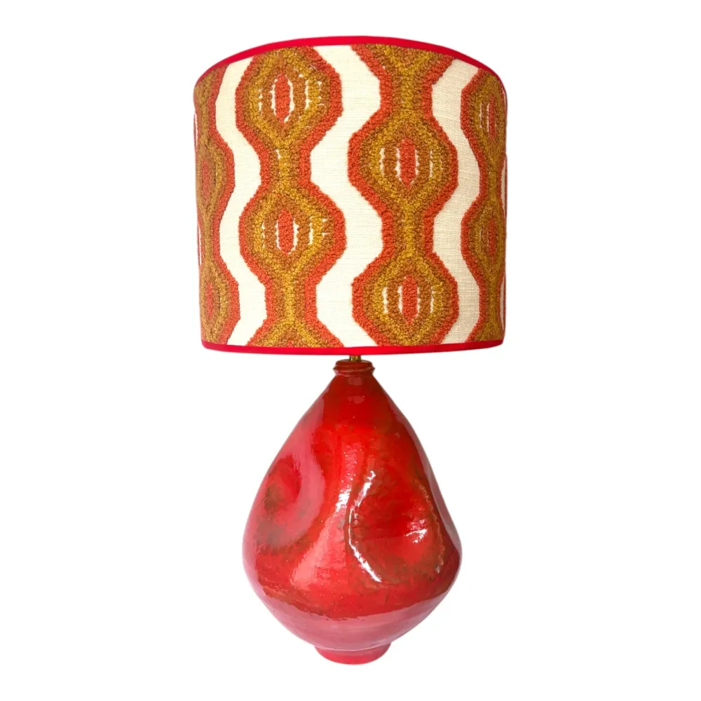 Lampenvoet koraal oranje/rood gedeukt Studio Limonada