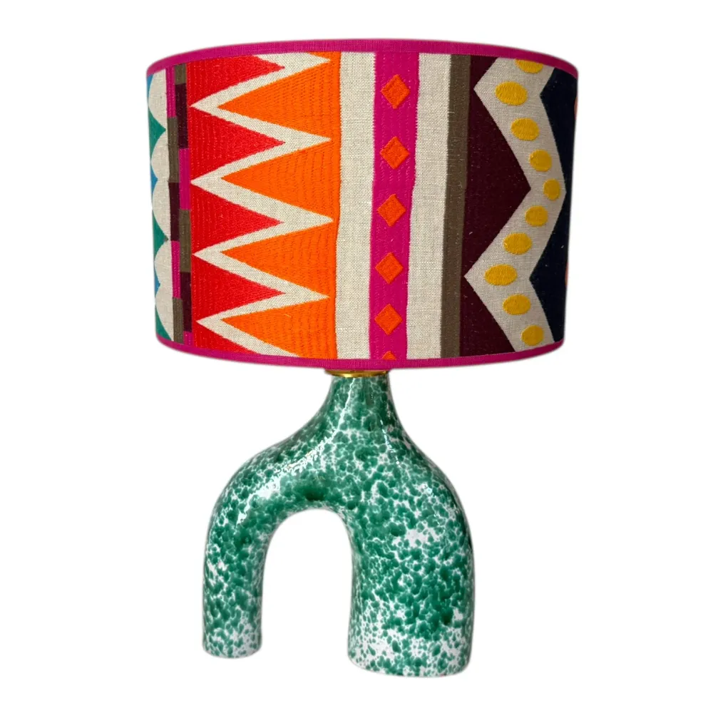 Lampenvoet Tamegroute turquoise gestipt Studio Limonada