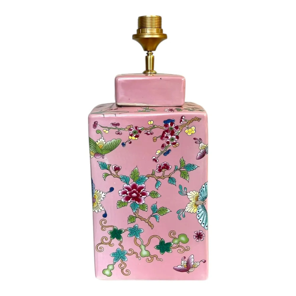 Lampenvoet vierkant gember roze bloem Studio Limonada