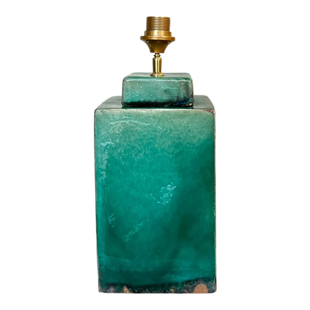 Lampenvoet vierkant gember turquoise Studio Limonada