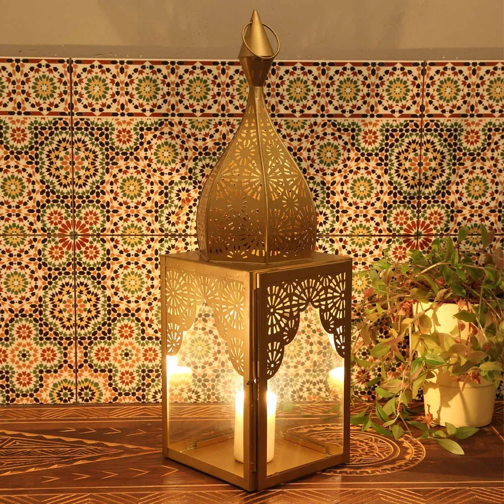 Oosterse windlicht Modena Gold L