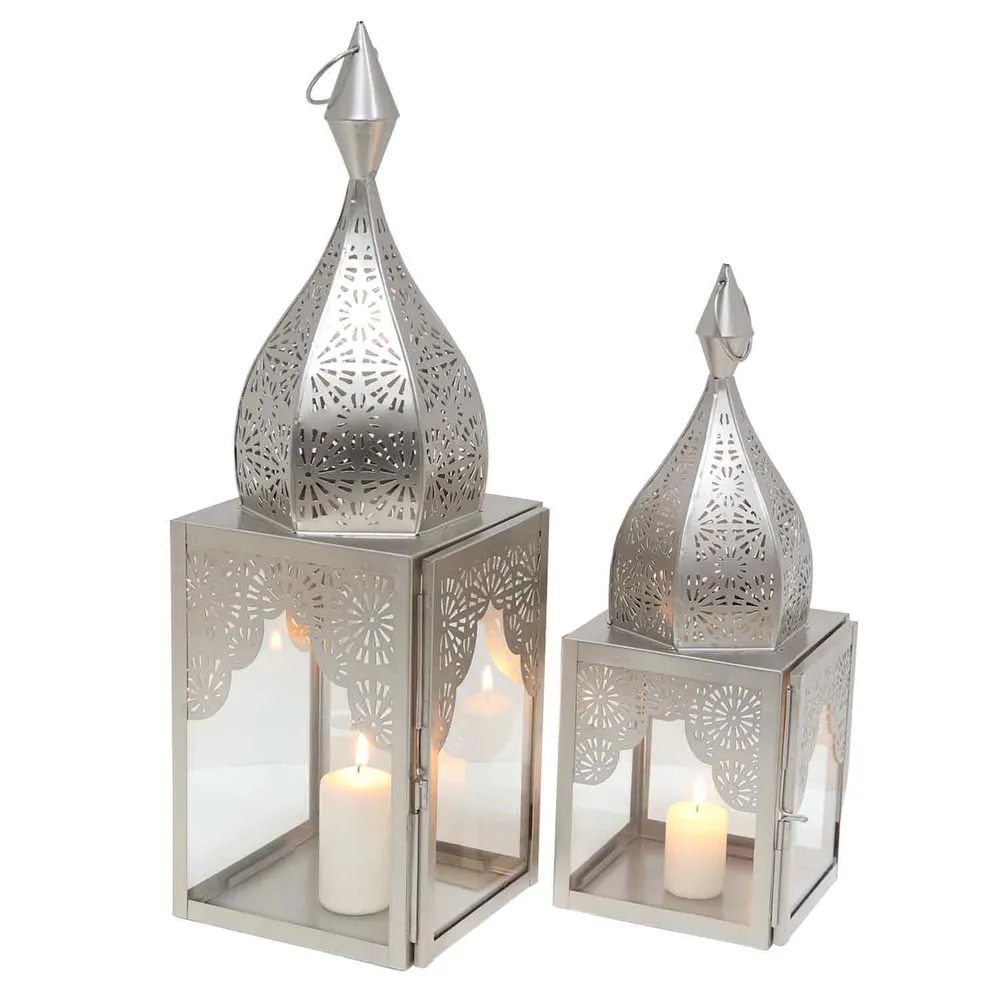 Oosterse windlicht Modena zilver L&M