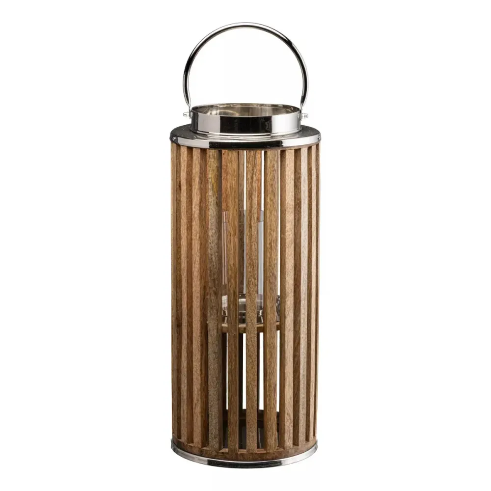 Flourify woonaccessoire - Houten lantaarn - 55 cm
