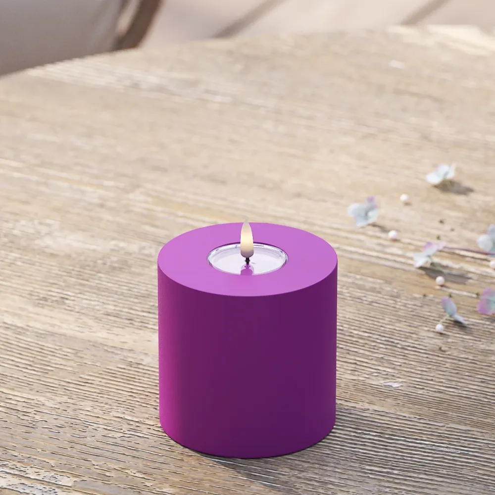 Buitenshuis LED Stompkaarsen Ø 10 x 10 cm Violet