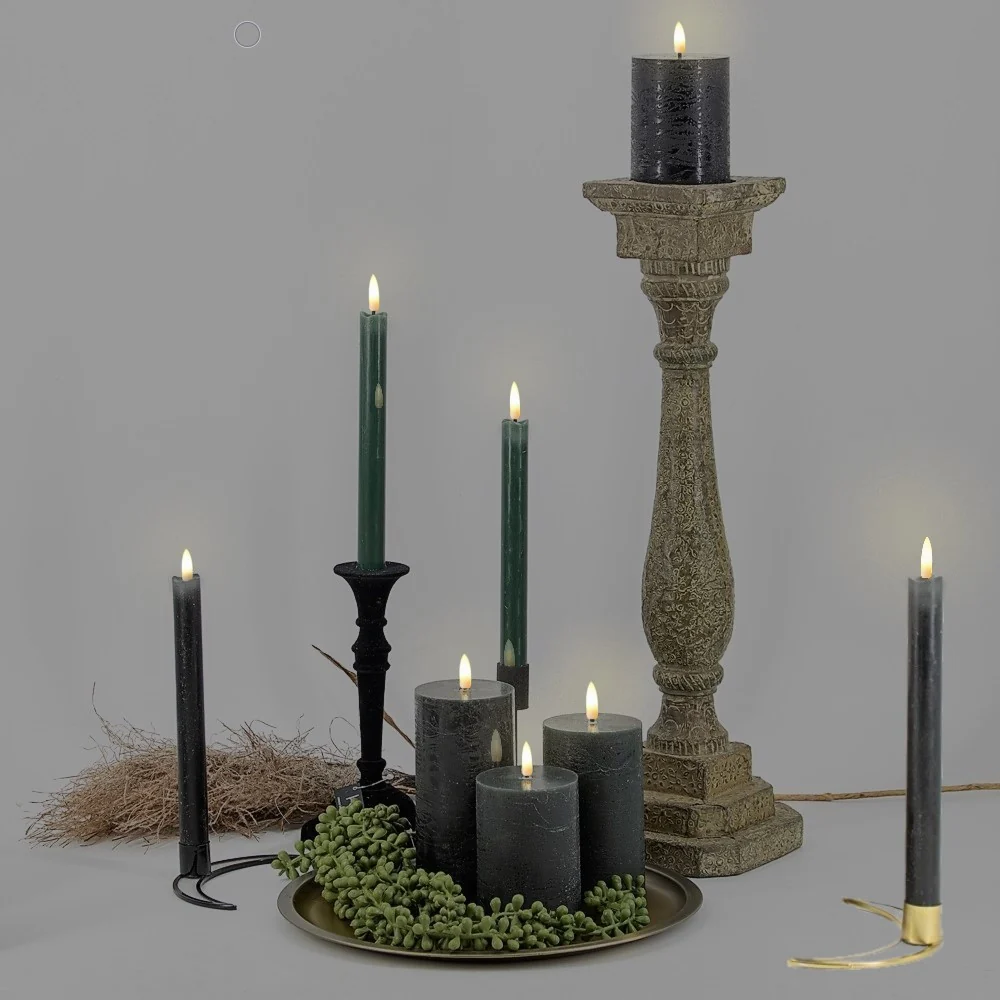 LED dinerkaarsen - Set van 2 - Zwart Home bound