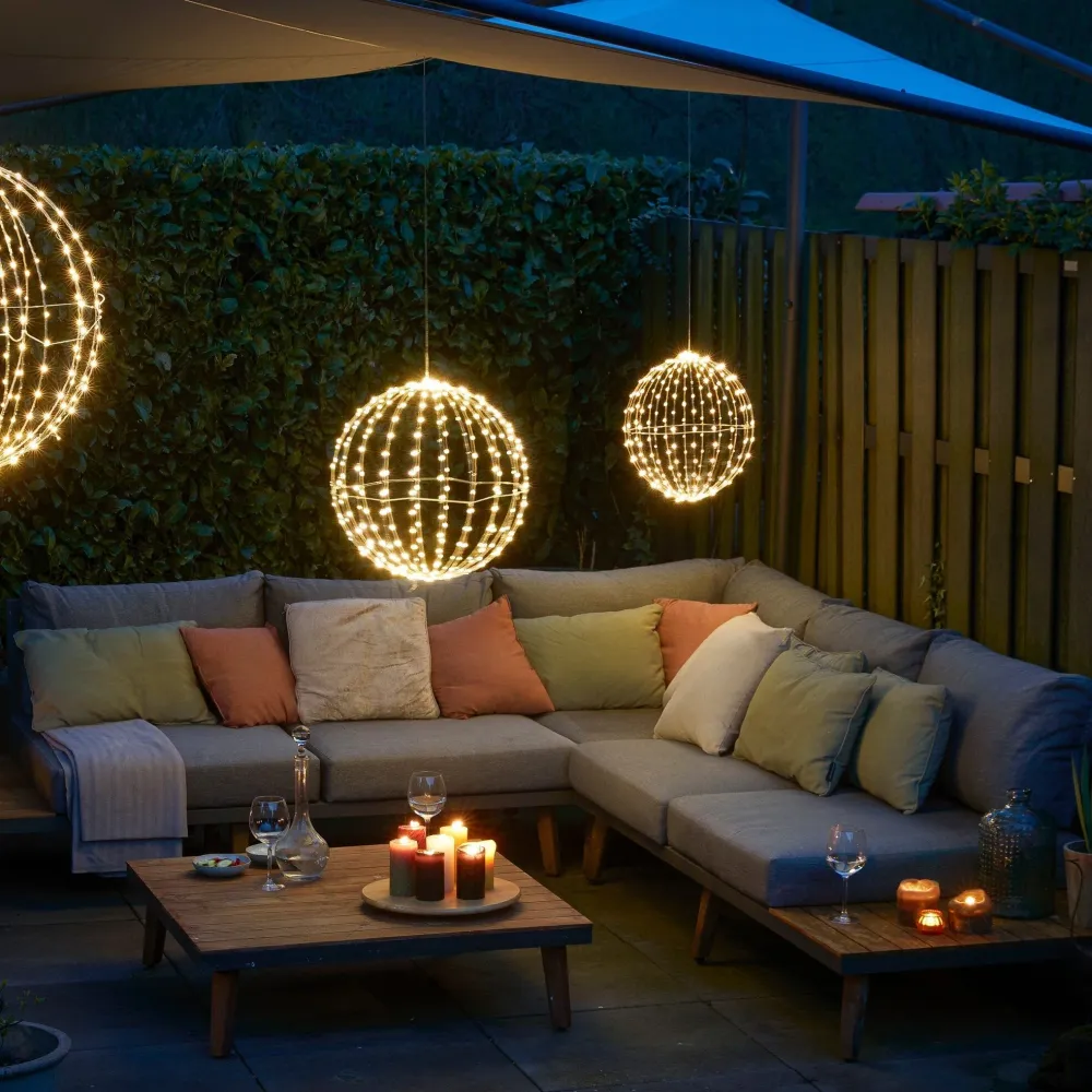 Luca Lighting – LED lichtbal Ø60 cm – 400 classic white LED’s – IP44 & timer