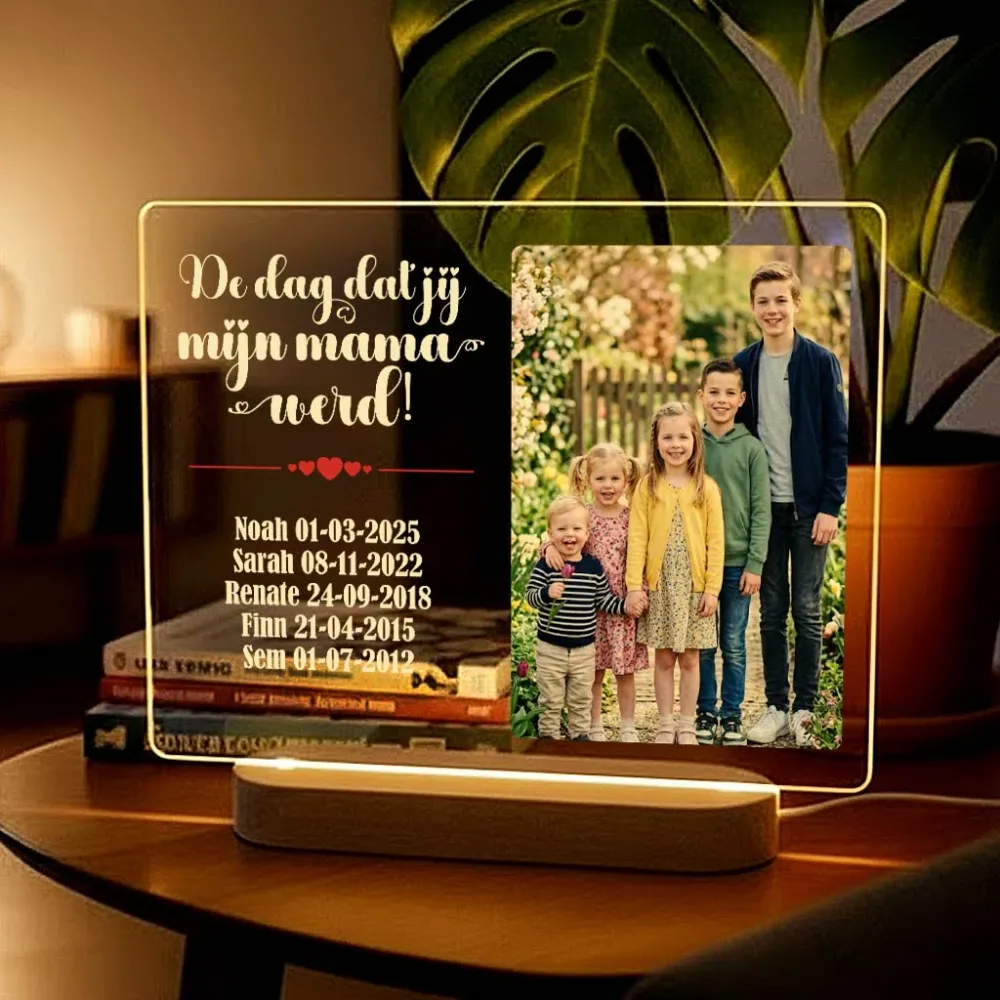 De dag dat jij mijn mama werd fotolamp