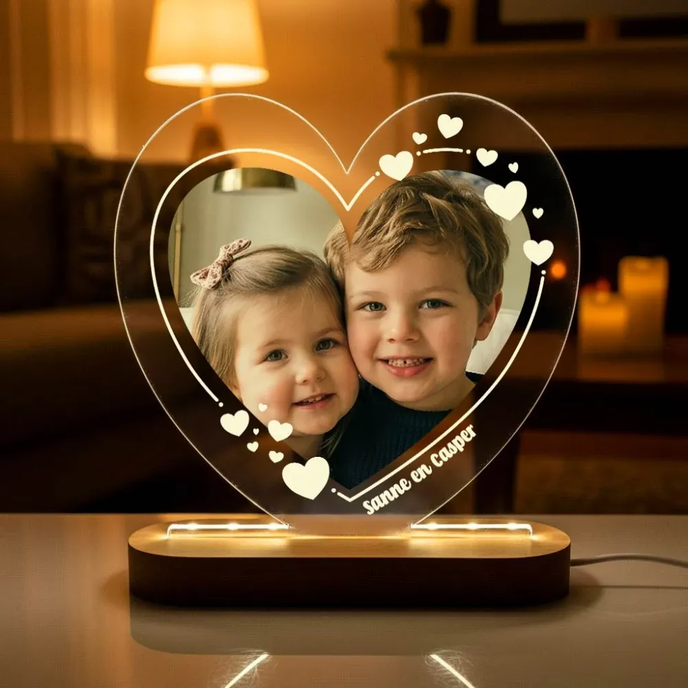 Fotolamp met namen van de kids