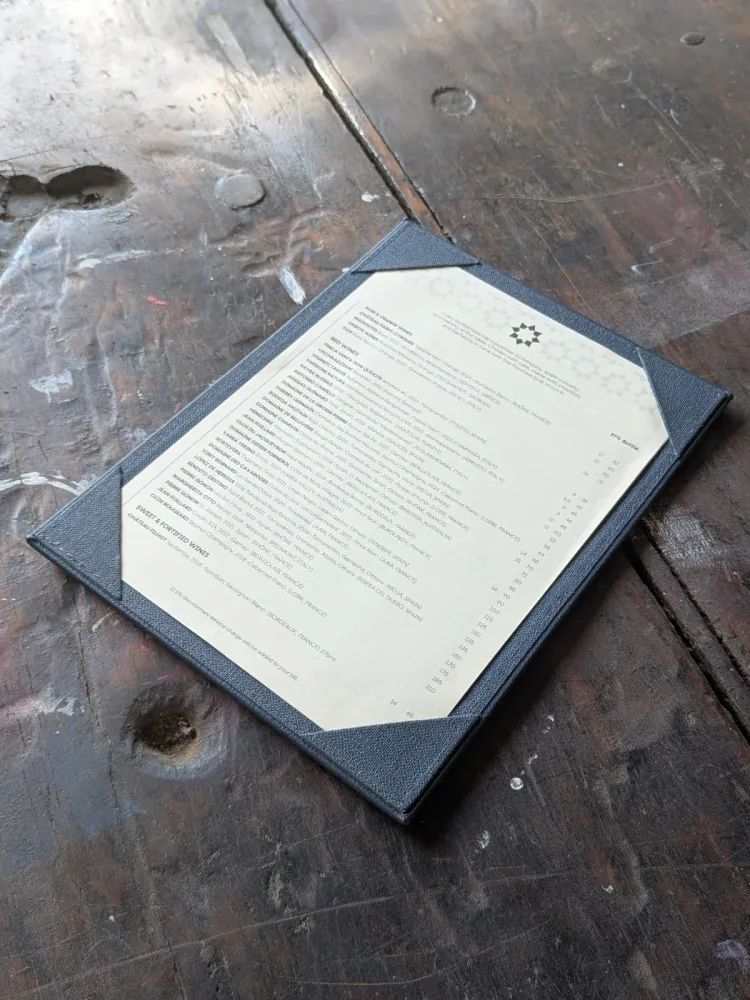 Leren menucover Deluxe Handcrafted