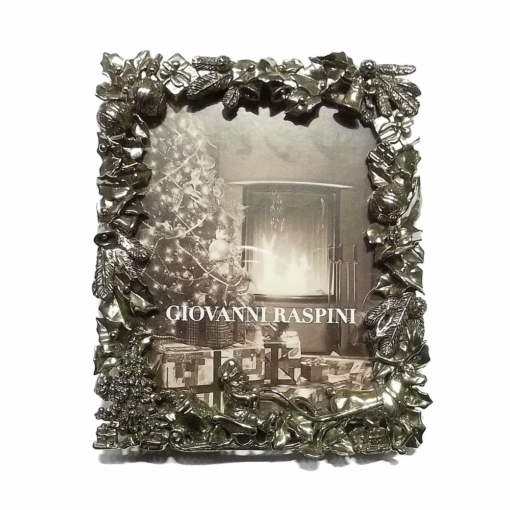 Giovanni Raspini Kerstfotolijst 9x11cm witbrons B0197