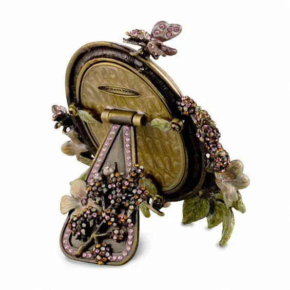 Michael Hero frame Romantic Gardens 3,8x6,4cm messing emaille kristallen 13CR-HT-2