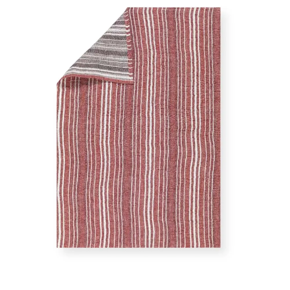 'Giano rood' linnen theedoek Tessitura Toscana Telerie