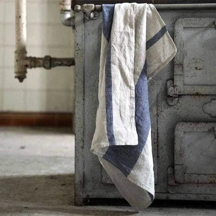 'Maremma Blu' linnen theedoek Tessitura Toscana Telerie
