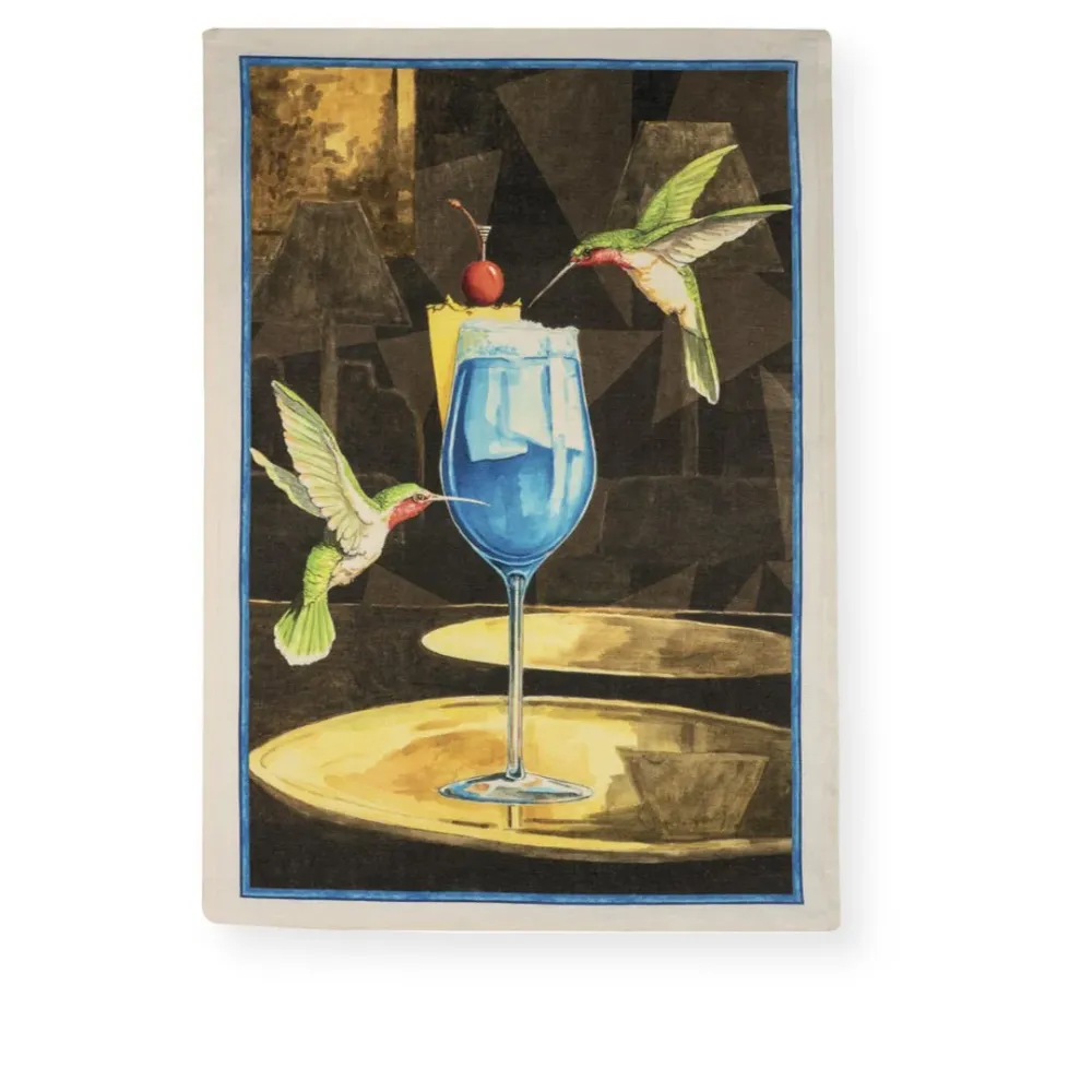 'Mojito colibri' linnen theedoek Tessitura Toscana Telerie