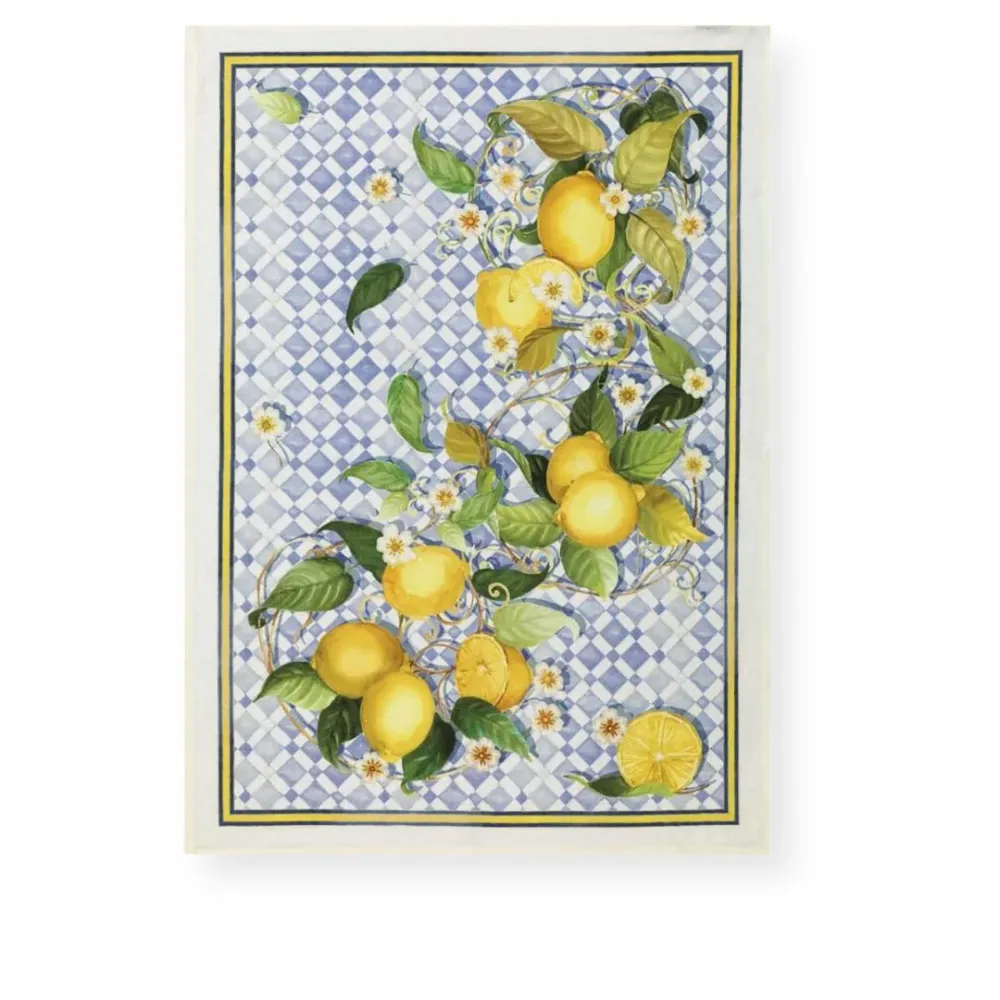'Seviliana limoni' linnen theedoek Tessitura Toscana Telerie
