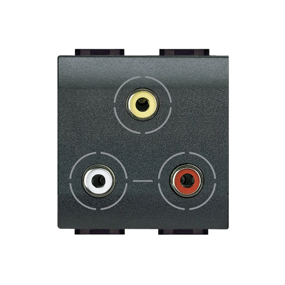 CONECTOR RCA TRIPLE (ROJO BLANCO Y AMARILLO) 2 MOD. L4283 LIVING Y LIGHT BTICINO