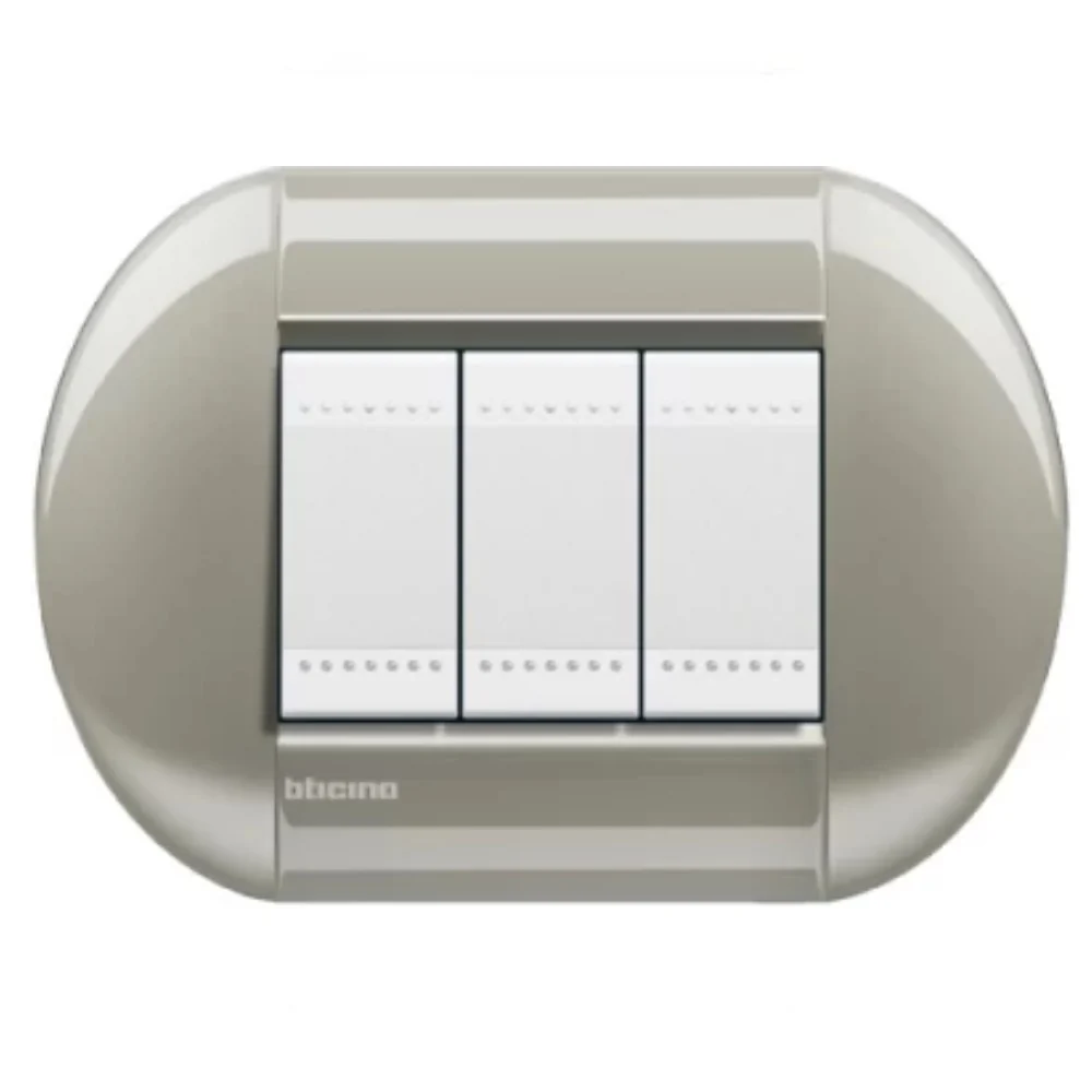 PLACA ELIPTICA COLOR TITANIO 3 MOD. LNB4803TC LIVING Y LIGHT LEGRAND