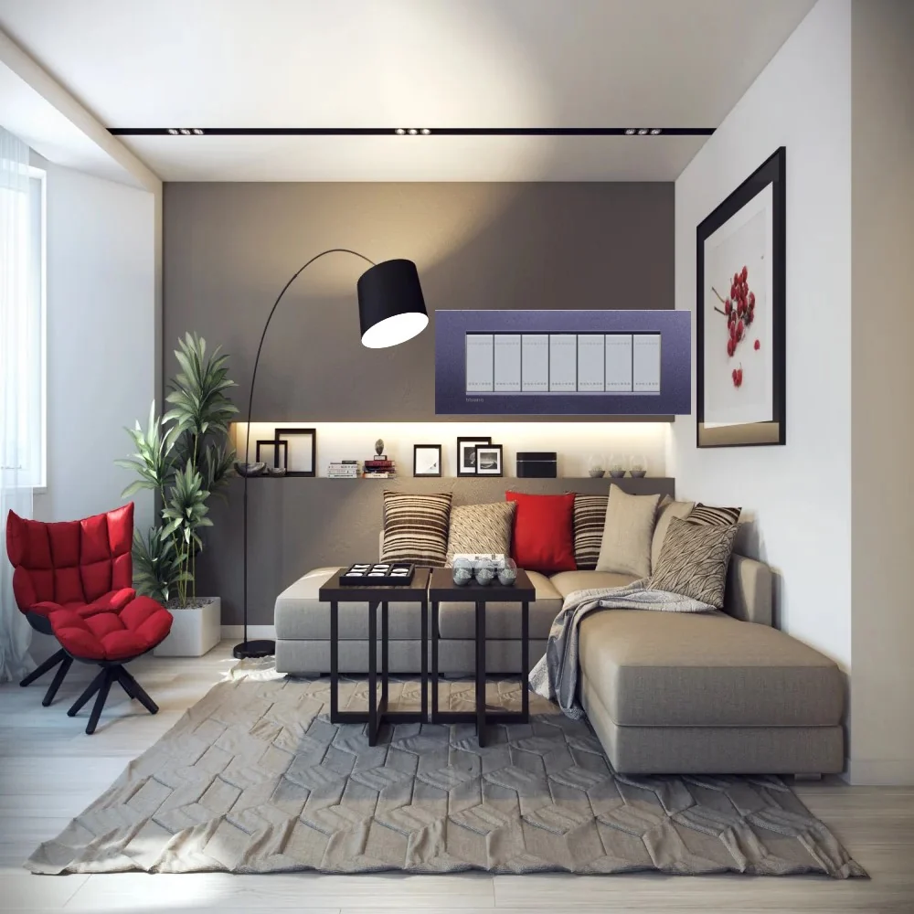 PLACA RECTANGULAR COLOR CLUB 7 MOD. LNA4807CB LIVING Y LIGHT LEGRAND