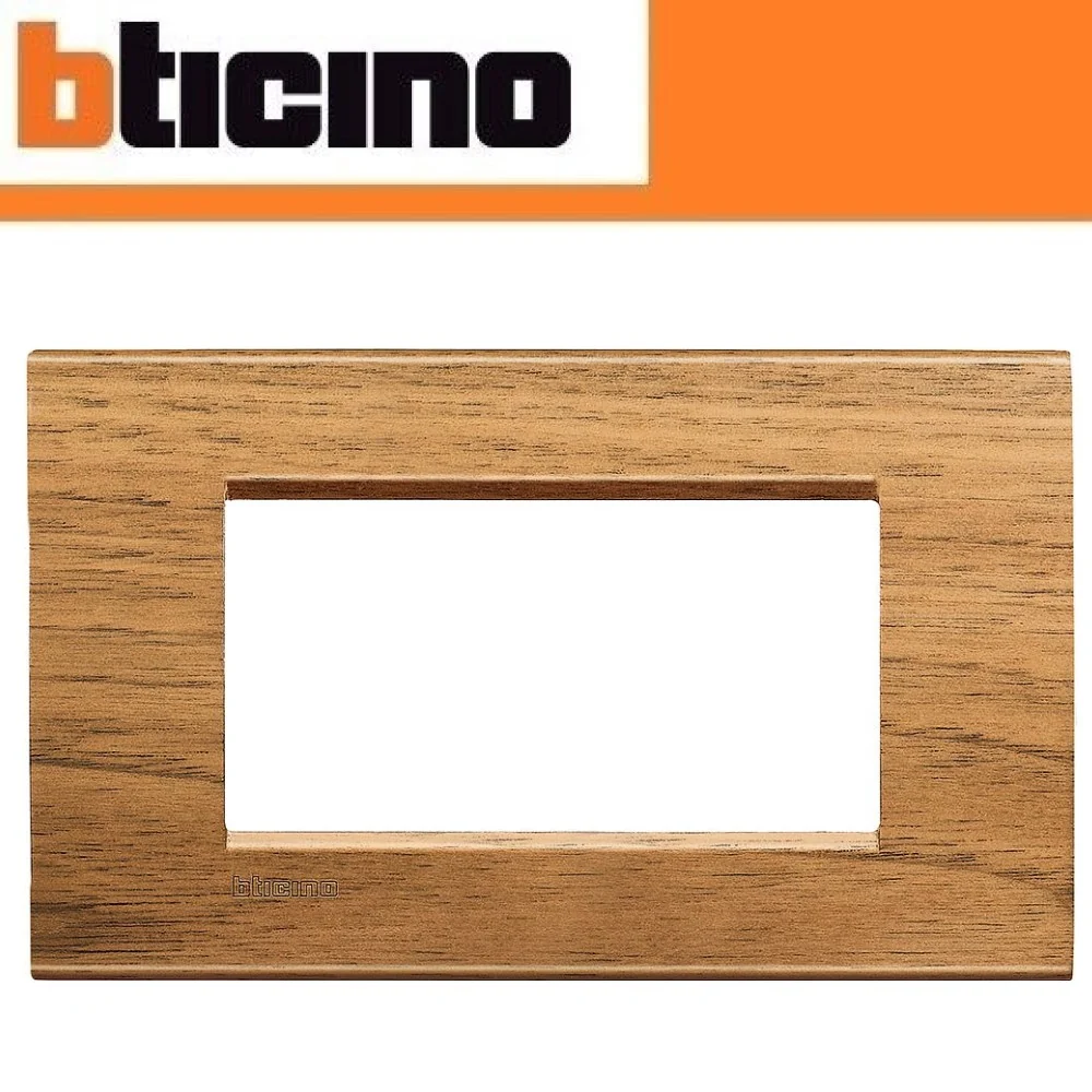 PLACA RECTANGULAR DE MADERA NOGAL 4 MOD. LNA4804LNC LIVING Y LIGHT LEGRAND
