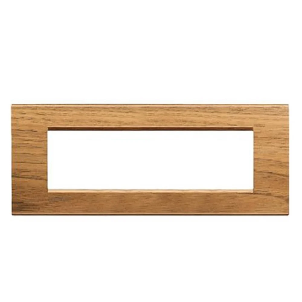 PLACA RECTANGULAR DE MADERA NOGAL 7 MOD. LNA4807LNC LIVING Y LIGHT LEGRAND