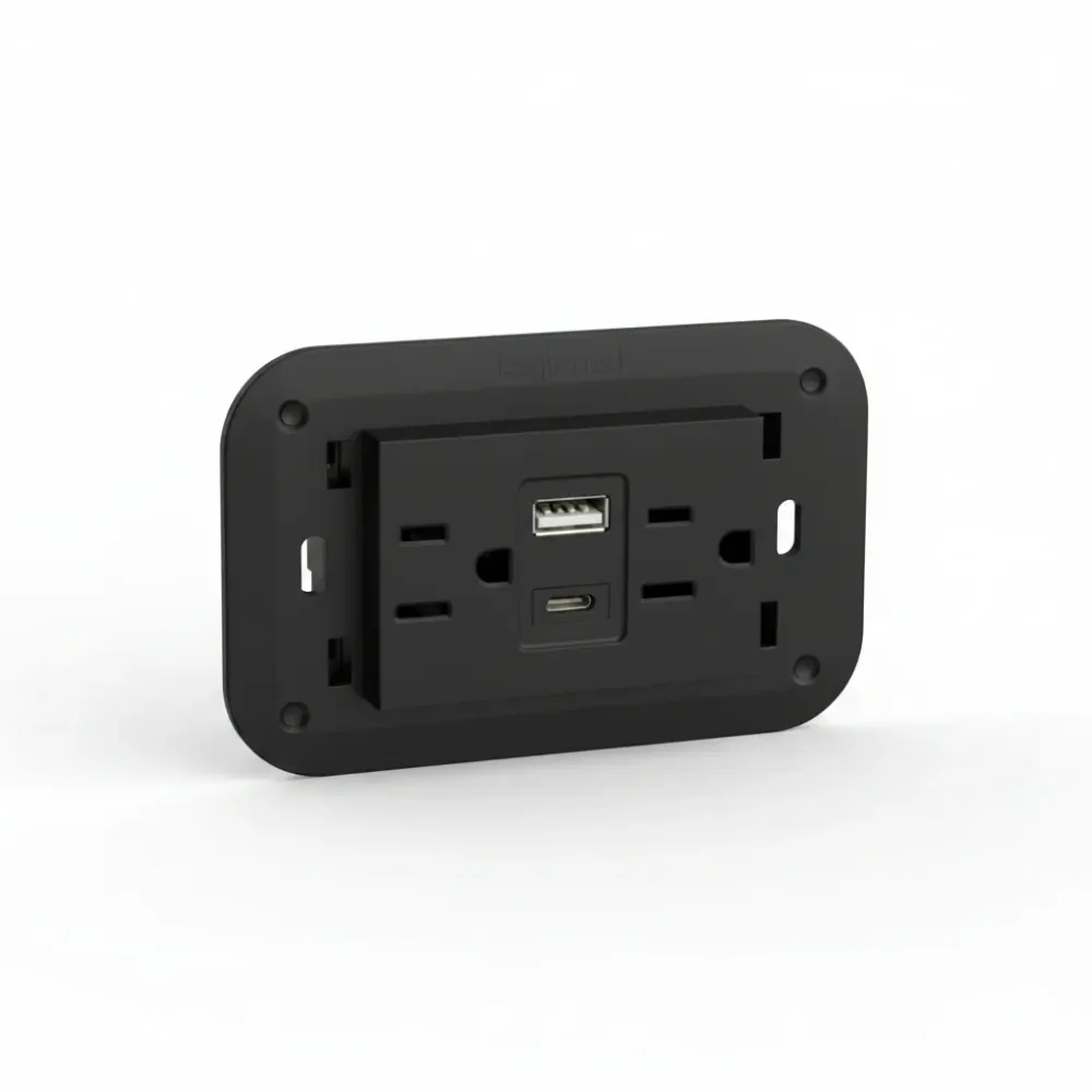 TOMA DE CORRIENTE DUPLEX 2P+T CON 2 USB +C COLOR ANTRACITA 3 MOD LEGRAND