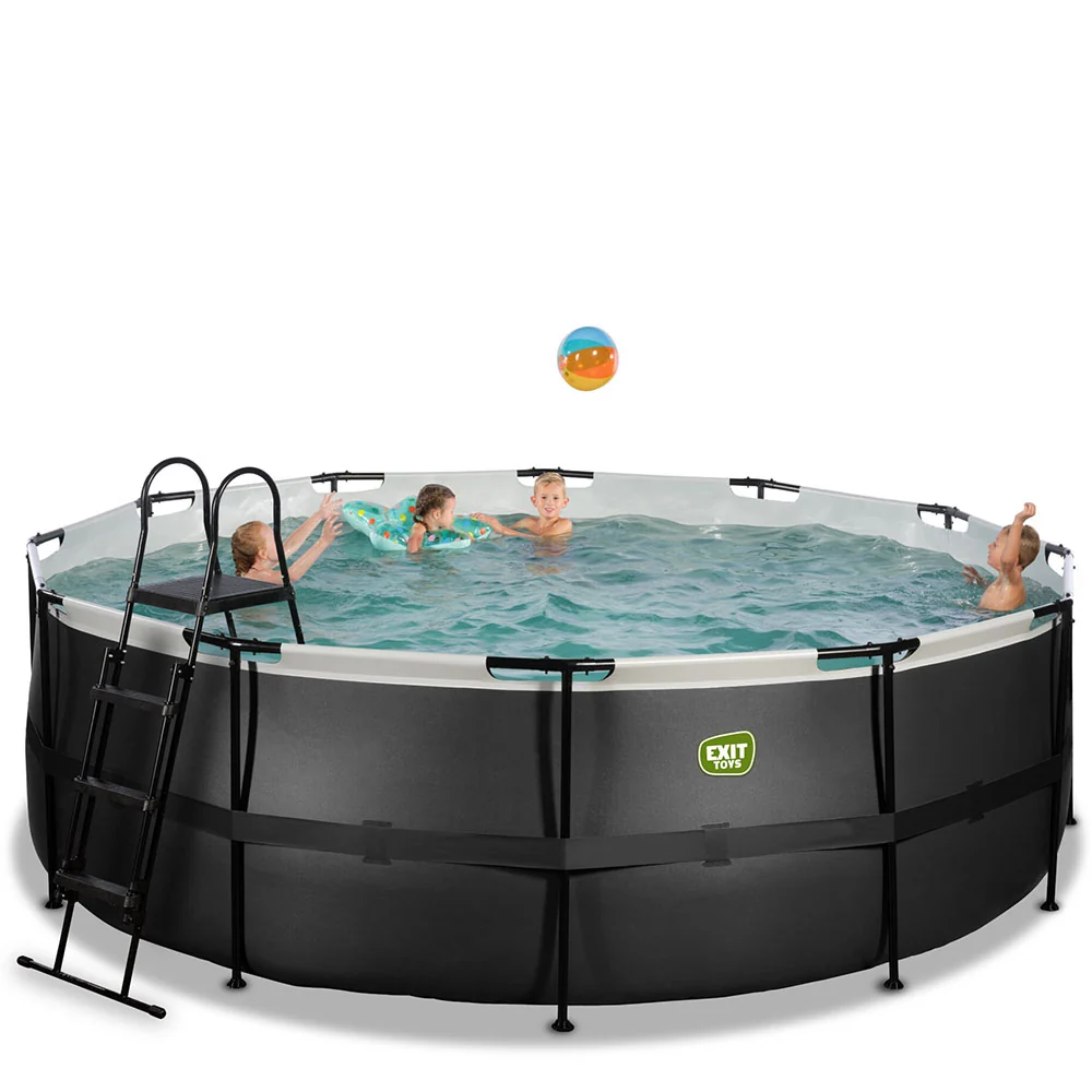 EXIT Zwart pool 427x122 filter and ladder - black