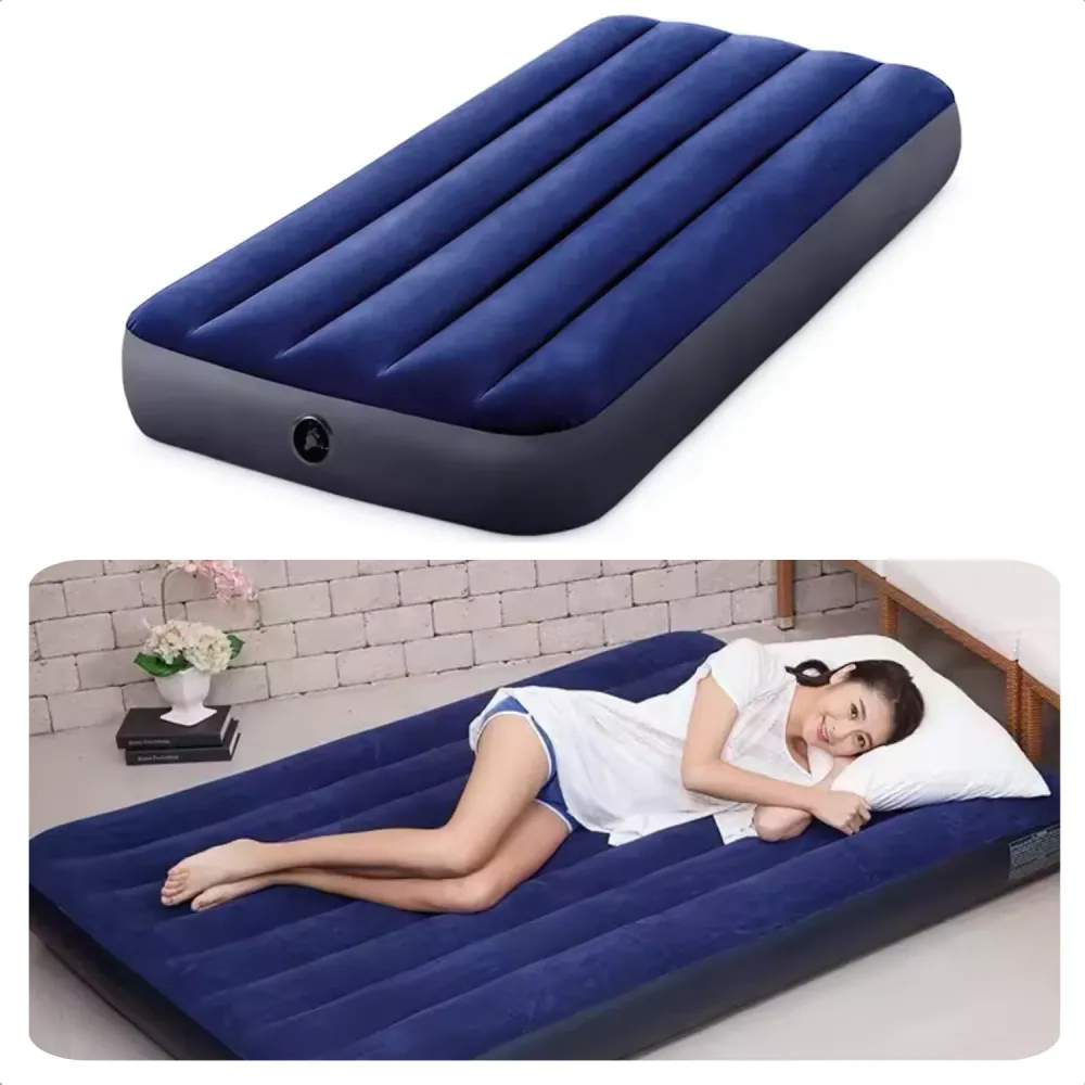 Cheqo® Luchtbed - Opblaasbaar Matras 1 Persoon - Comfortabel Single Airbed voor Camping - 191x76x25 cm - Pluche Slaapopper...