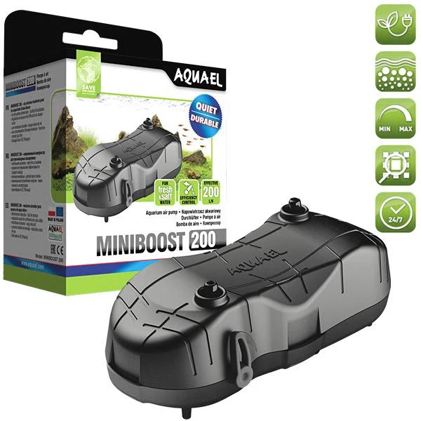 Miniboost 200 Aquael - Aquariumluchtpomp tot 200 l