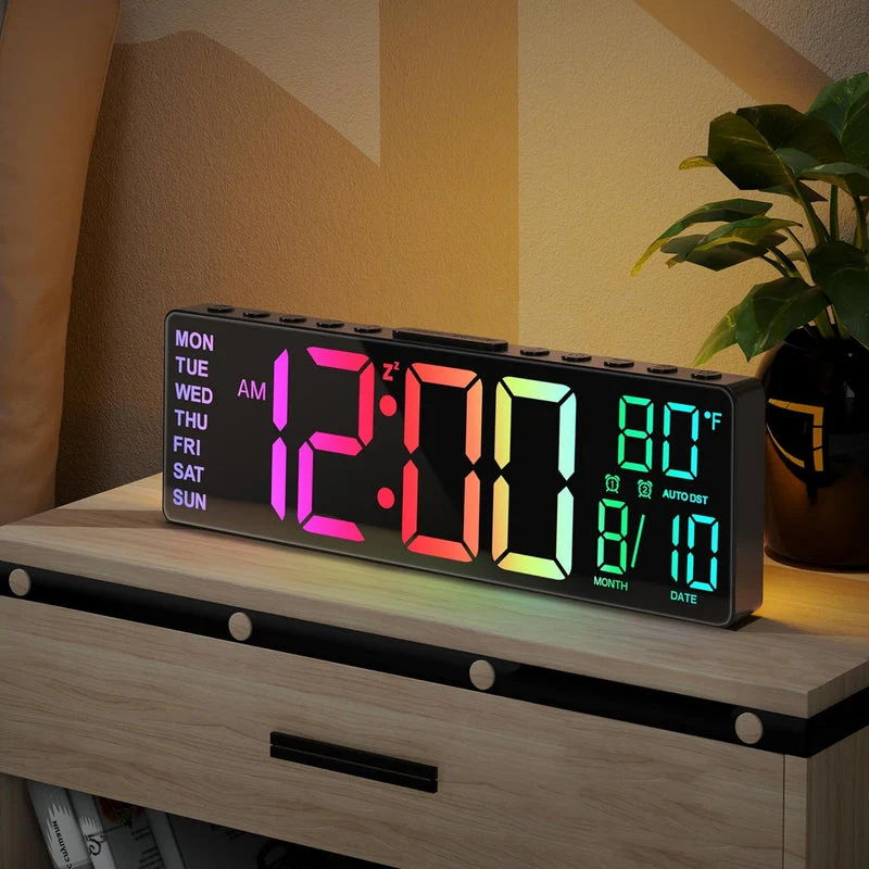 LumiClock | Slimme RGB Klok met Groot LED Display Finest Luxe