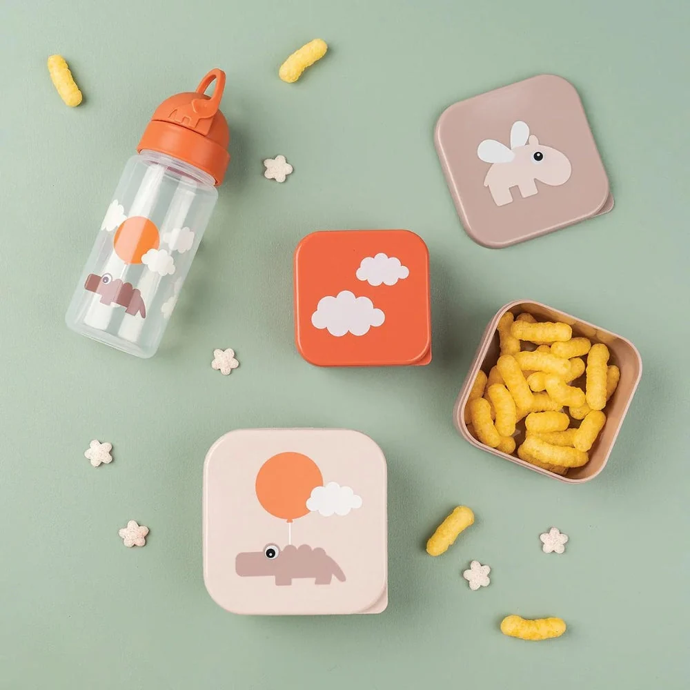 Done Deer Lunchbox 3 stuks Vrolijke wolken poeder