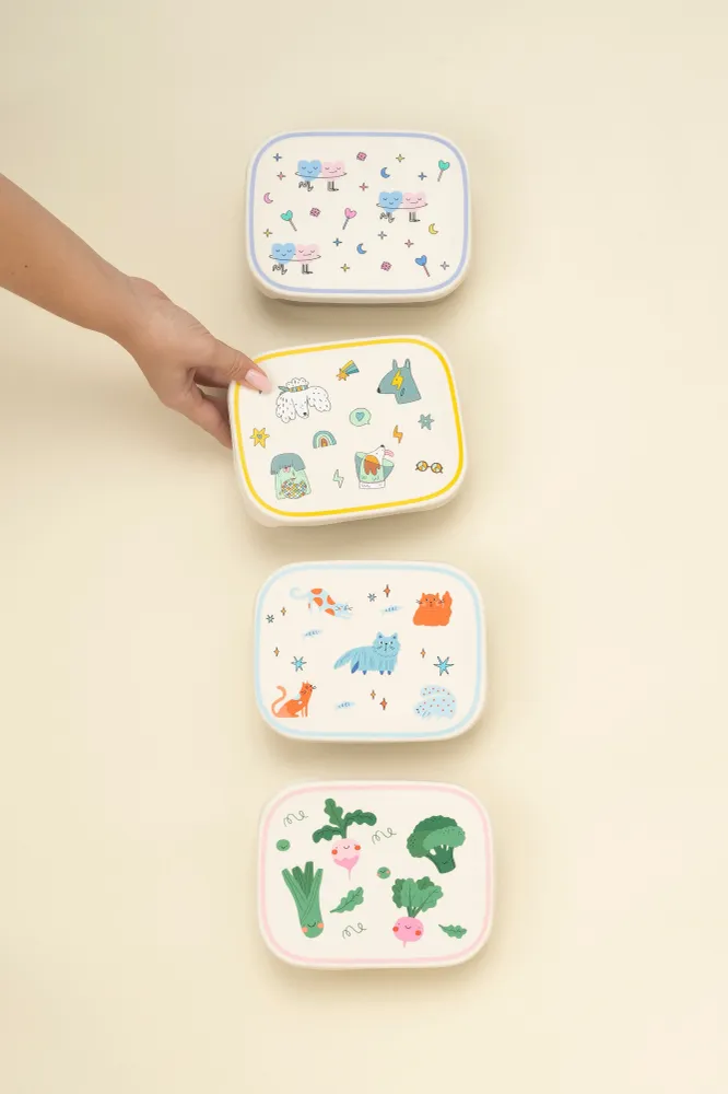 Cotton Cloud - RVS Lunchbox - DANCING HEARTS