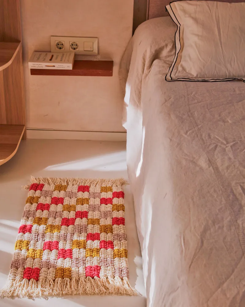 Professionele Kwaliteit Pack Macramé DIY: Teppich "Checkerboard" + BUCH