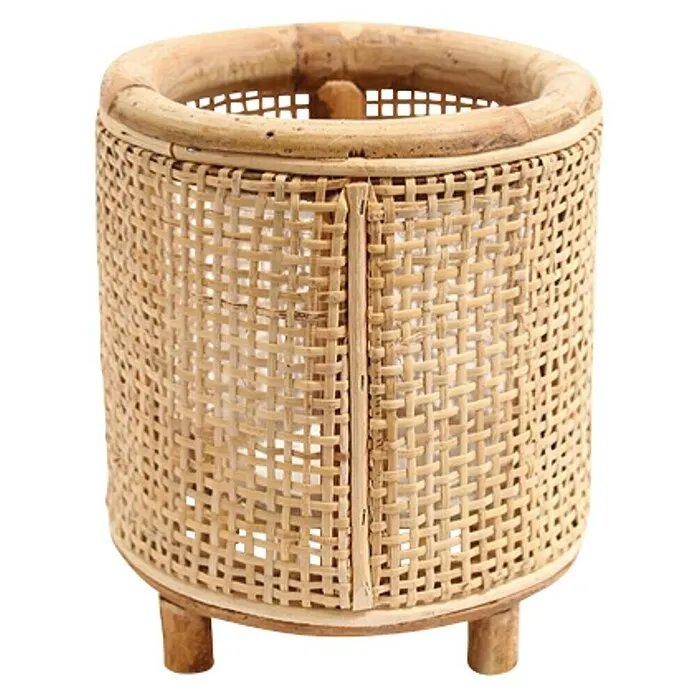 Van der Leeden Windlicht Webbing Rotan - Blond, Ø x h: 14 x 16 cm