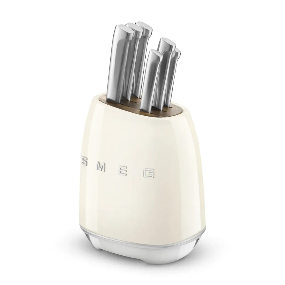 SMEG Messenblok met 6 messen 'Creme' KBSF02CR