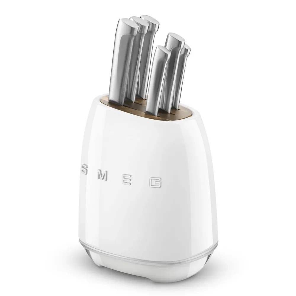 SMEG Messenblok met 6 messen 'Wit' KBSF02WH